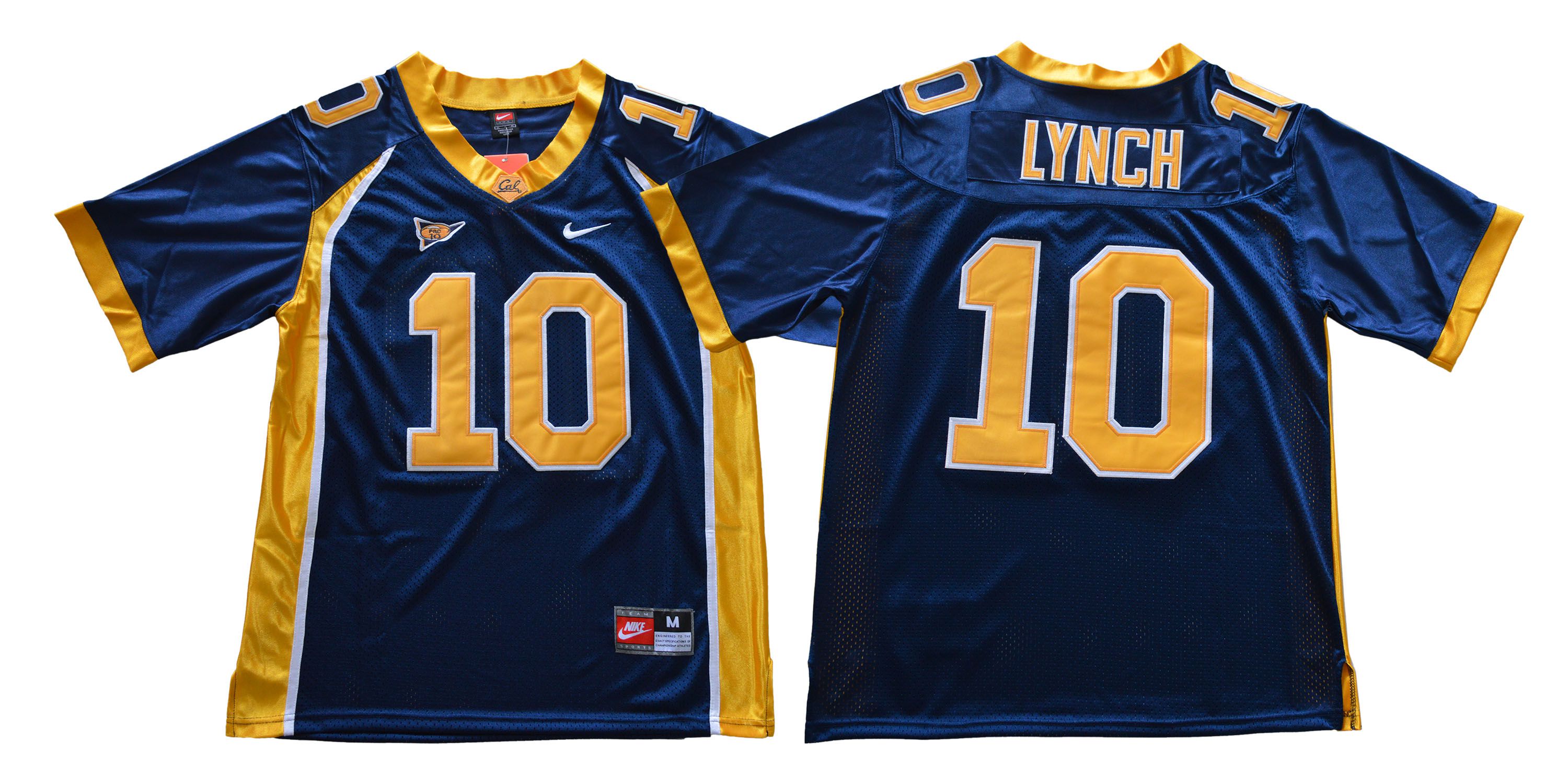 Men California Golden Bears #10 Lynch Blue Nike NCAA Jerseys